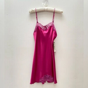 Vintage - NWT  Purple Pink Lace Trimmed Slip Dress